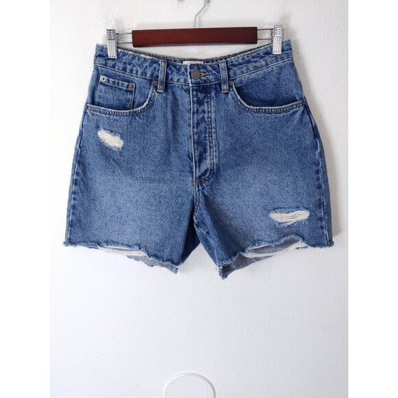 REVOLVE Amuse Society Bella Light Blue Button Fly Cut Off Denim Shorts Size 29 - Picture 5 of 13